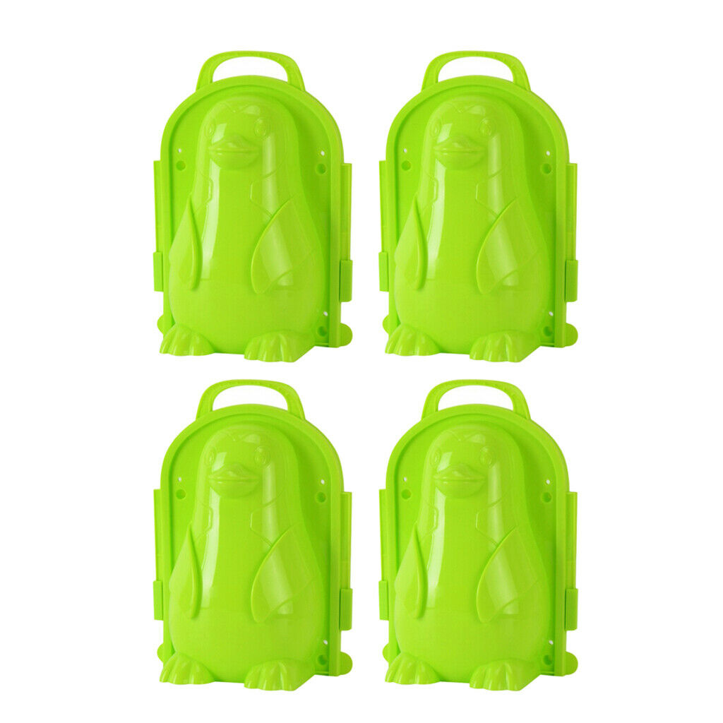 4 Pack Plastic Snowball Clip Tool Winter Fight for Children Adults Green