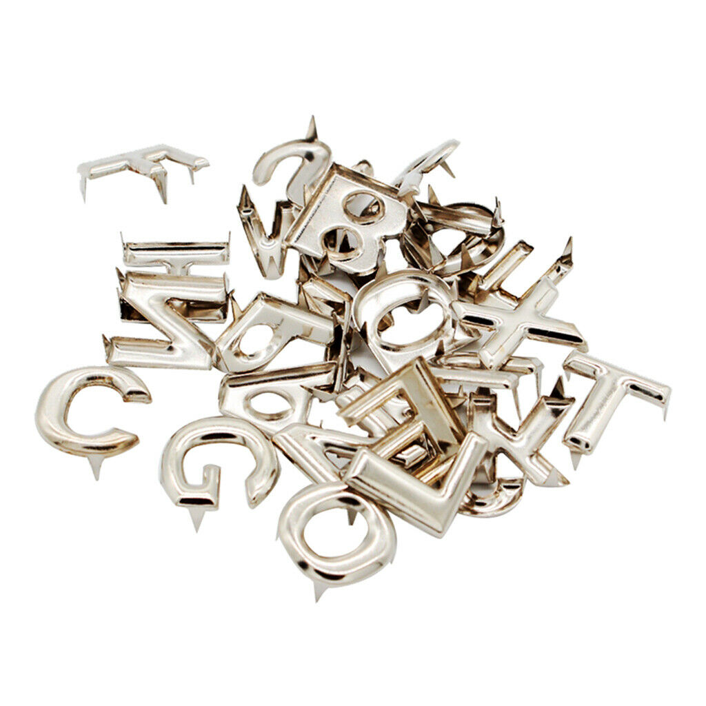 208Pcs Alphabet Rivet Studs for Metal craft Clothing Jewellery Findings 15mm