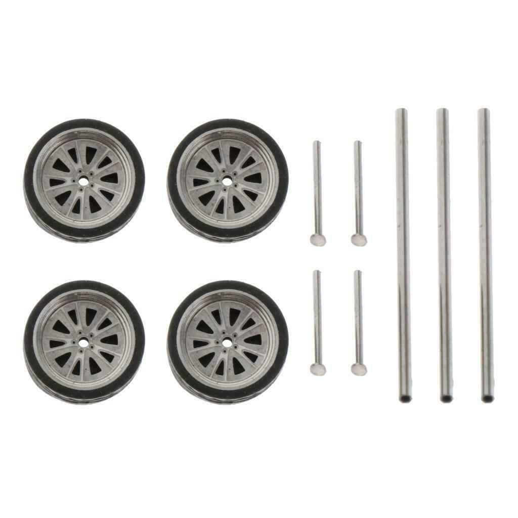 1:64 11mm Metal Wheel Rims Tires Kit for Matchbox Cars Parts DIY Accessories