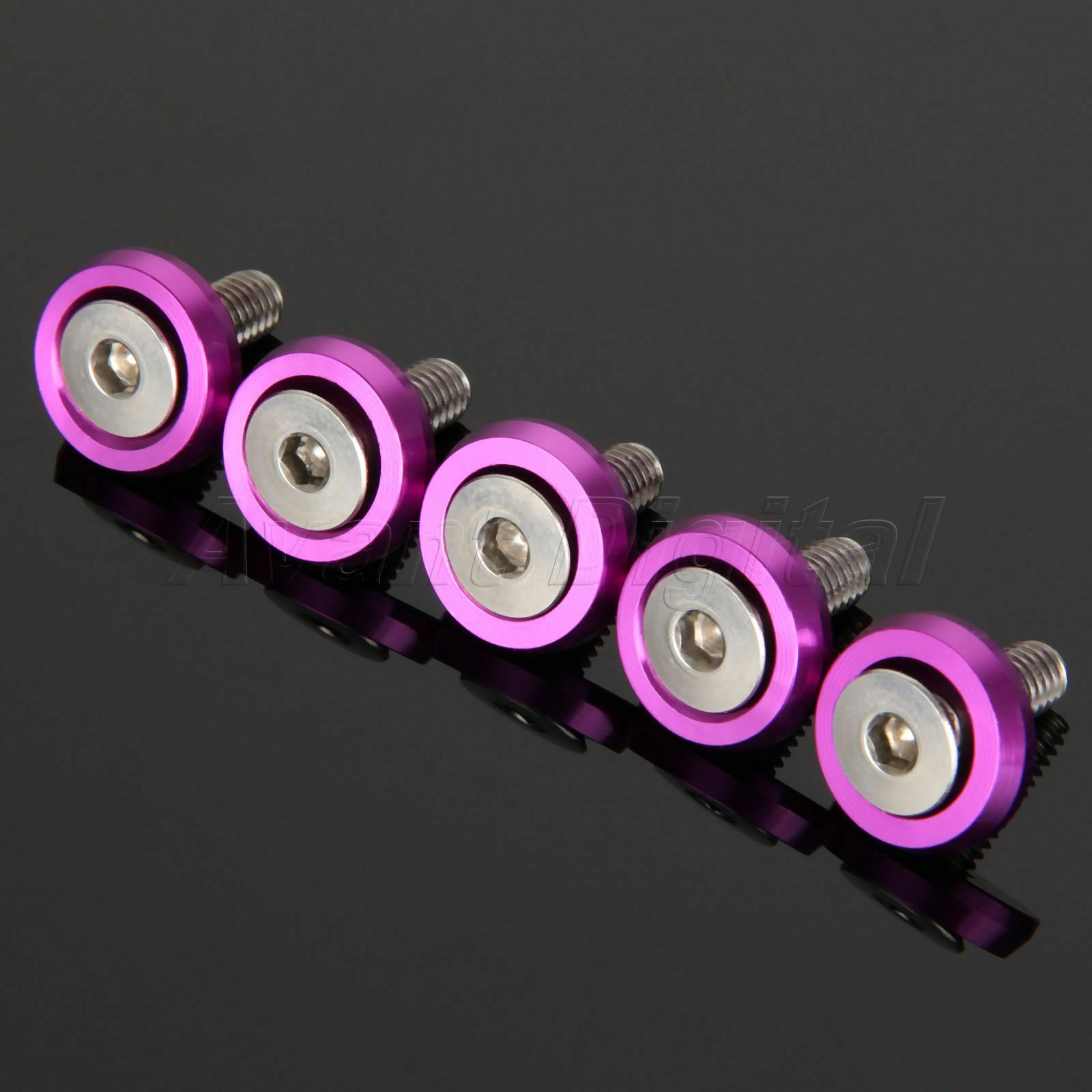 20Pcs Purple Fender Bumper Washer Bolt Engine Bay Screw Kit CNC Billet Aluminum