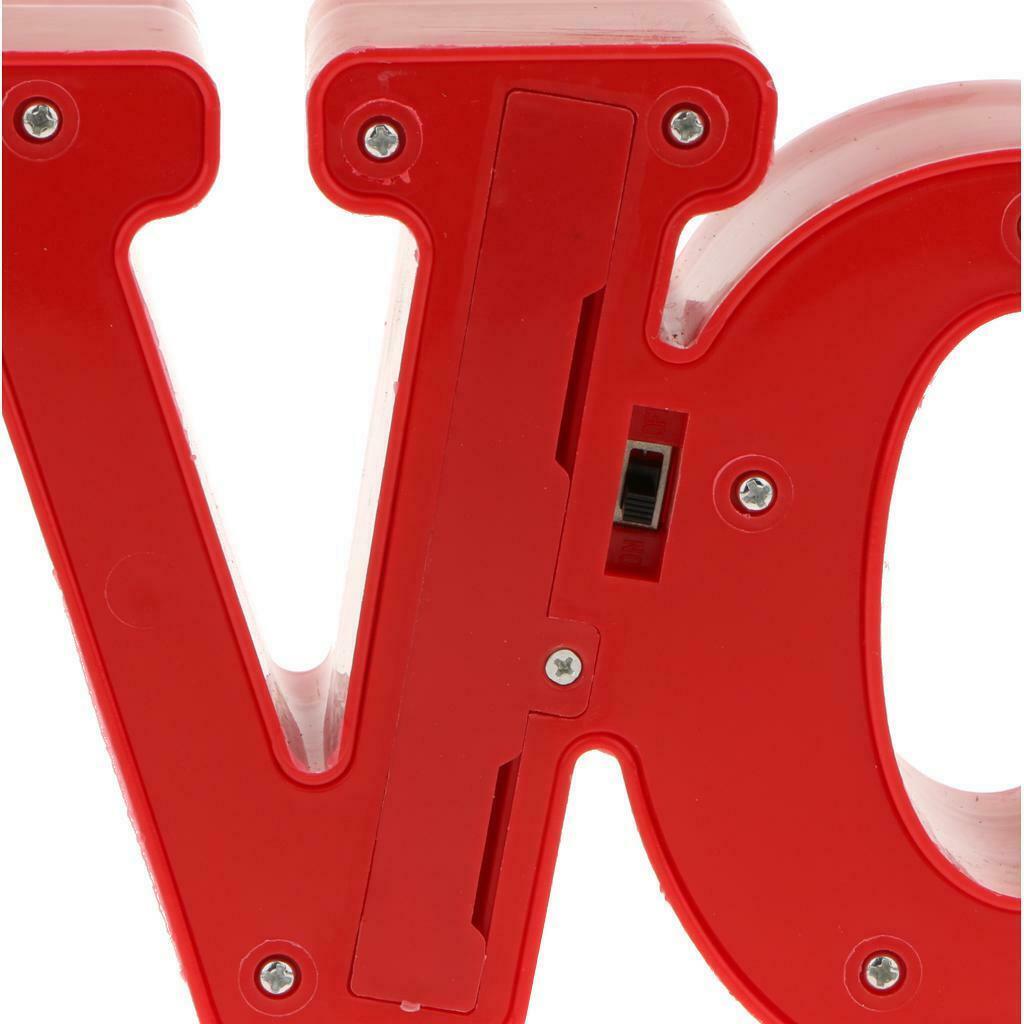 2x Alphabet Letters Lights Light Up Plastic LOVE Night Table Lamp Xmas Decor