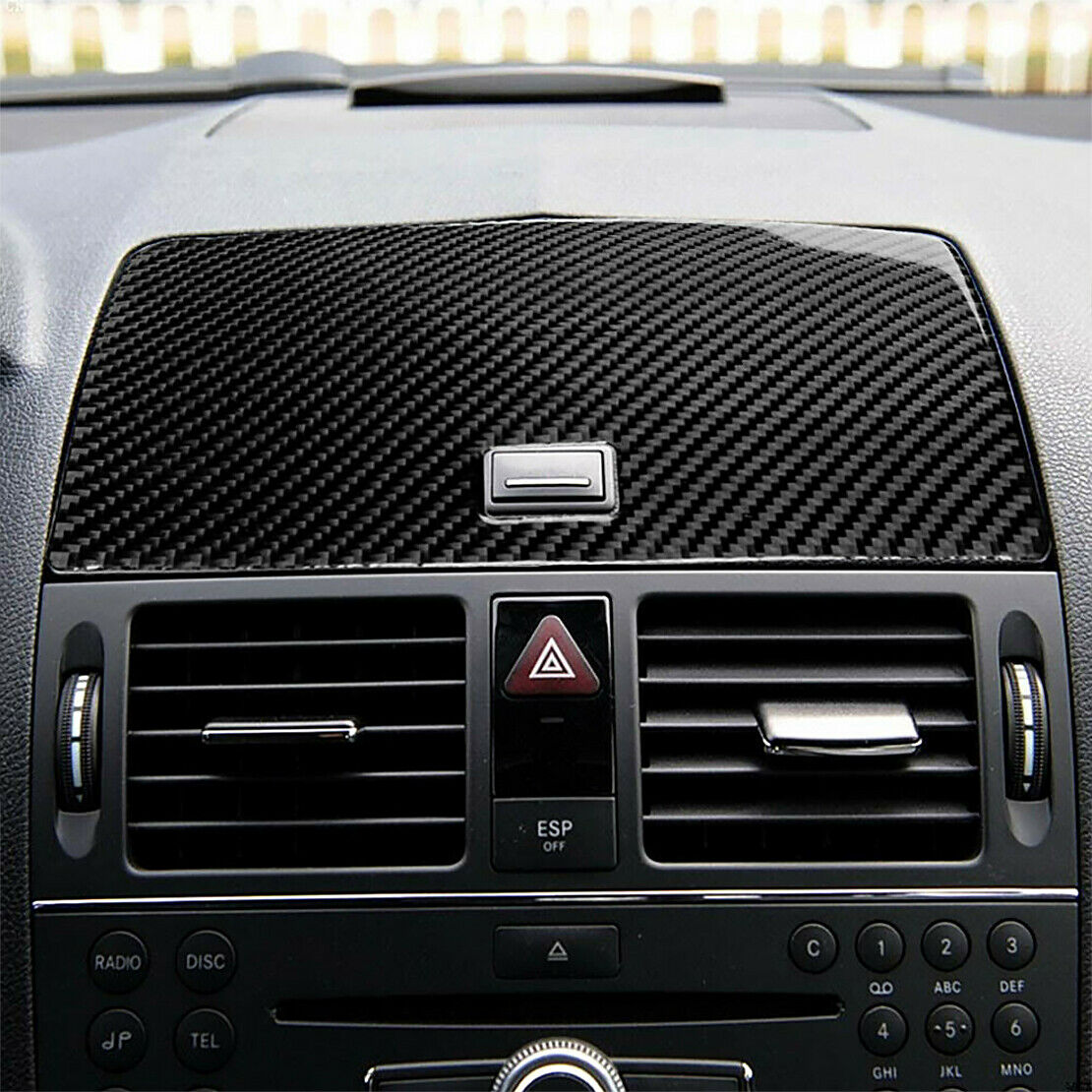 Carbon Fiber Style Console Navigation Trim For Benz C Class W204 2007 to 2010