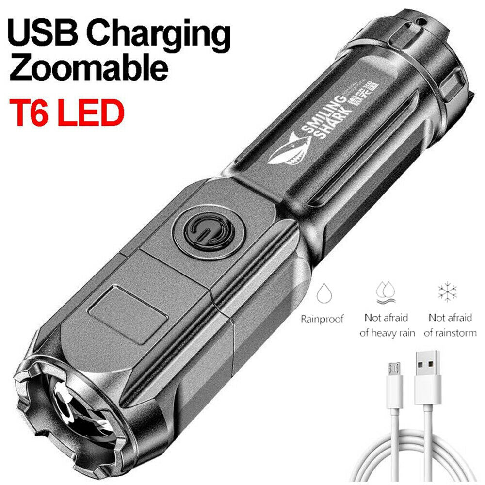 Portable Super Bright Torch Led Flashlight Rechargeable Zoomable light Camping