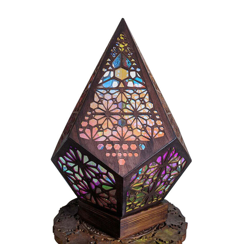 Bohemian Mosaic Starry Sky Floor Projection Lamp Table Colorful Bedside Light
