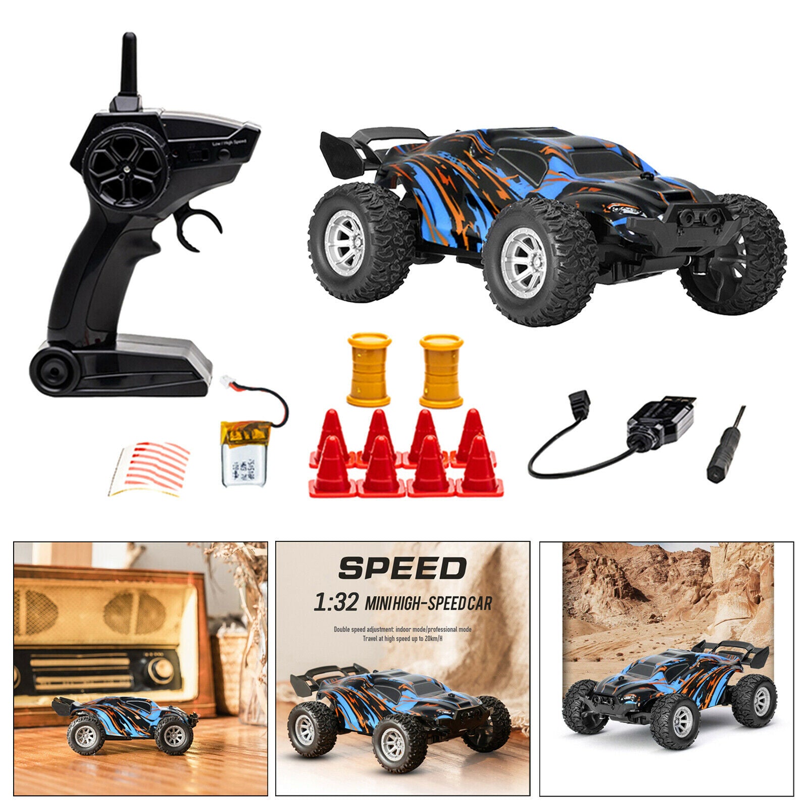 Mini RC Car 1:32 20Km/h High  Dual  Adjustment Off-Road 2.4G RC Trucks