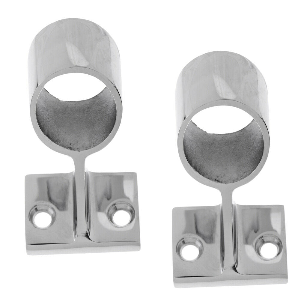 2Pcs Marine Steel Boat Hand Rail Bracket Tube Center Stanchion for Pipe 1"/25mm