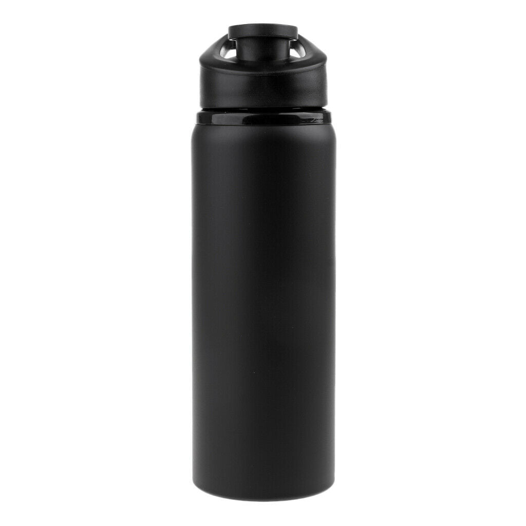 Portable 700ml Outdoor Sport Cycling Water Bottle Stainless Steel Cup Black