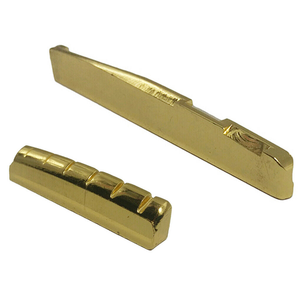 Brass Bridge Pins Peg Saddle Nut Set for 6-String Acoustic Folk Guitar