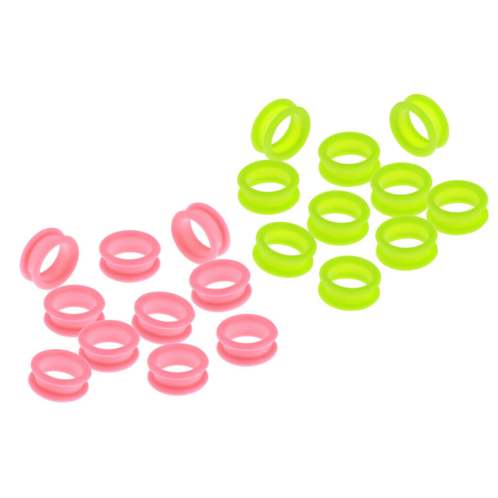 20x Barber Hairdressing Shears Scissors Finger Ring Grips Inserts Green/Pink