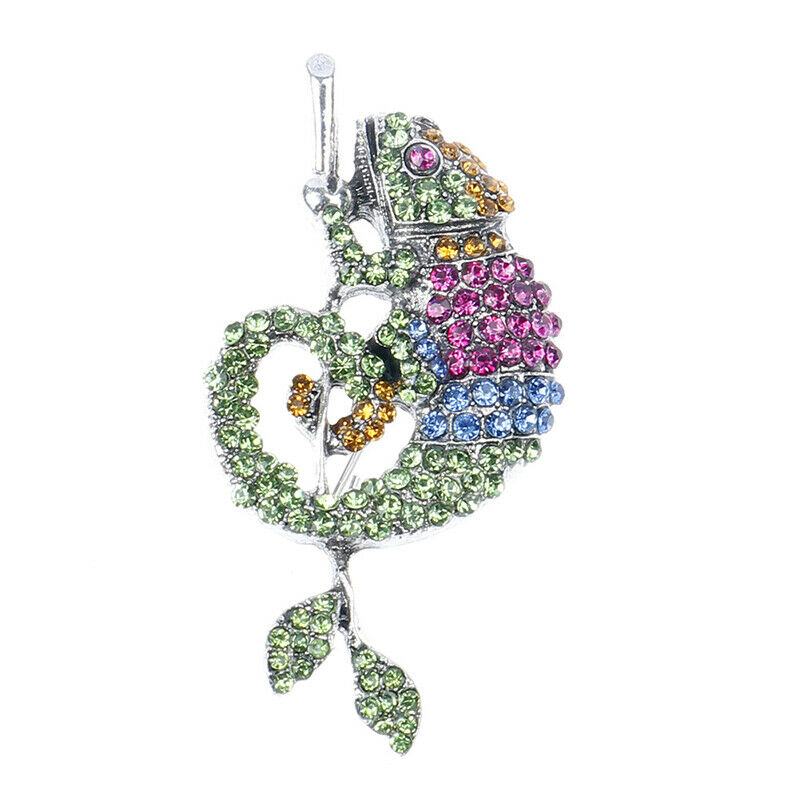 Chameleon Brooch Animal Coat Pin Rhinestone Fashion Jewelry Accessories Orna TL
