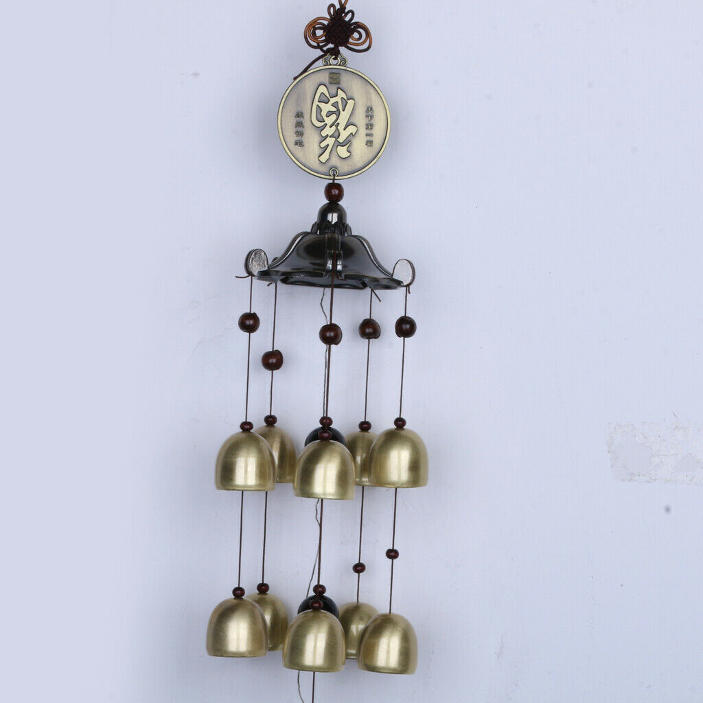 Hanging Bell Chinese Oriental Feng Shui Wind Chimes Wall Hanging Chinese Fu