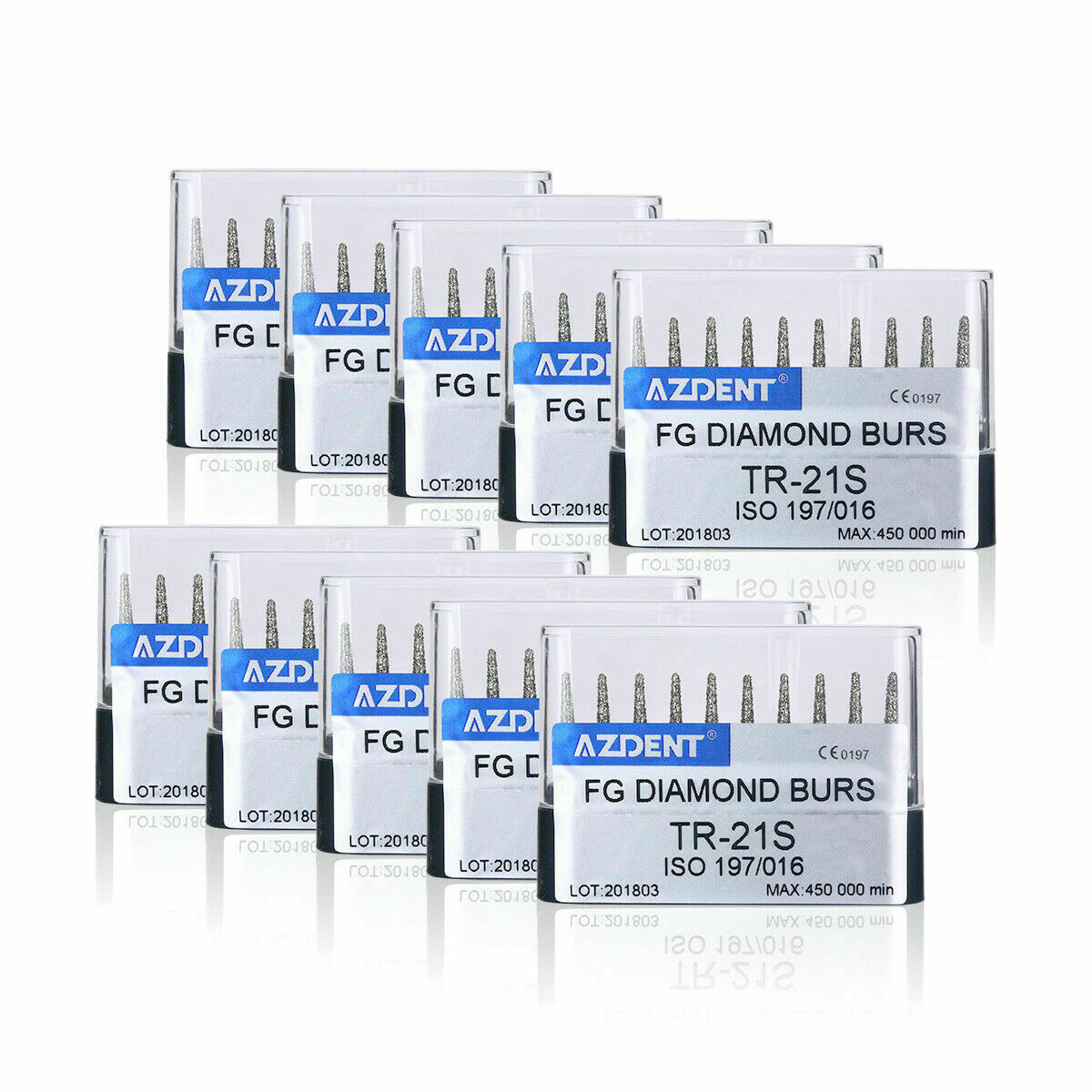 50 X Dental Diamond FG Burs Cavity Preparation Kit TR--21S 10pcs/Pack AZDENT