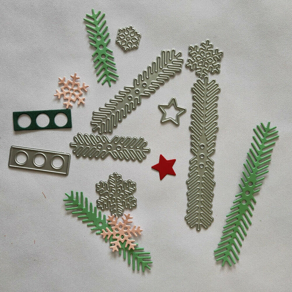 Christmas Tree Leave Pine Metal Cut Dies Stencil Xmas Scrapbooking Decoration
