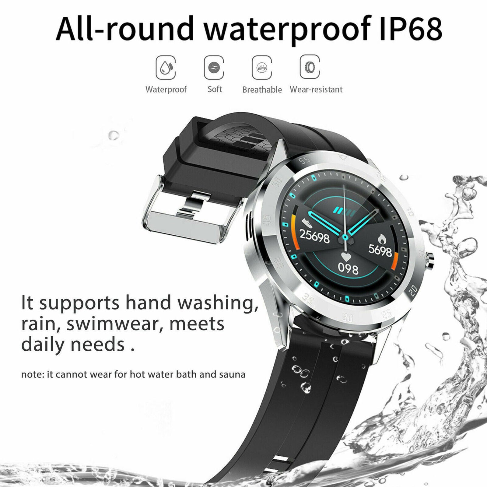 Bluetooth Smart Watch Phone Mate Heart Rate Tracker For iOS Android