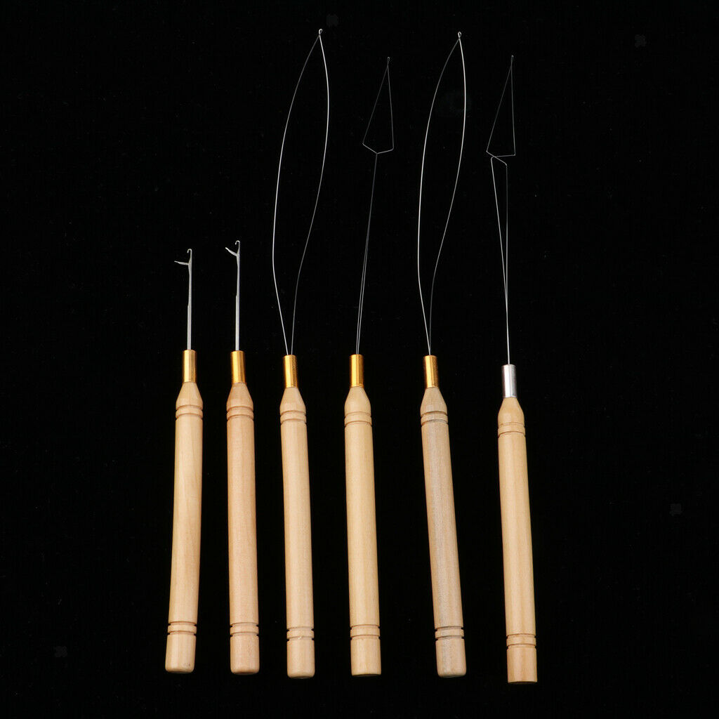 Pack of 6 Wooden Grip Metal Wire Threading Tool for Quick and Easy Installation
