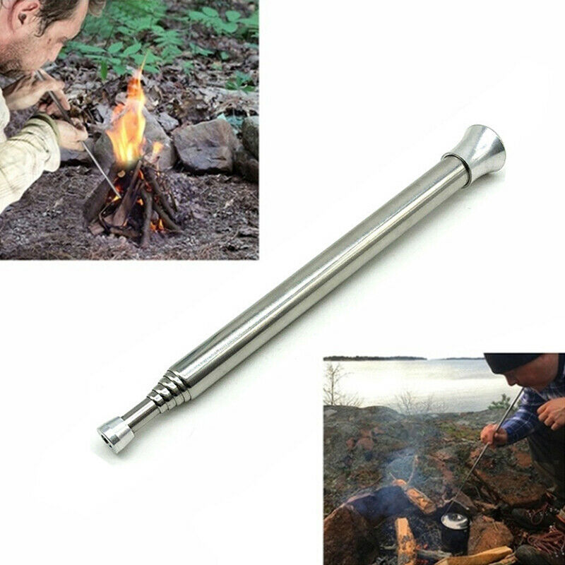 Stainless Steel Outdoor Cooking Emergency  Camping Telescopic Pipe Surviv.l8