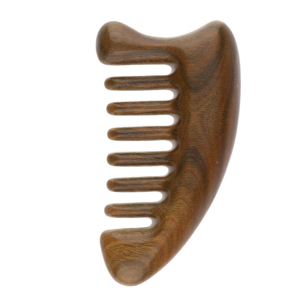 Wide Large Tooth Hair Comb - Natural Detangling Wooden Hair Beard Pocket Comb -