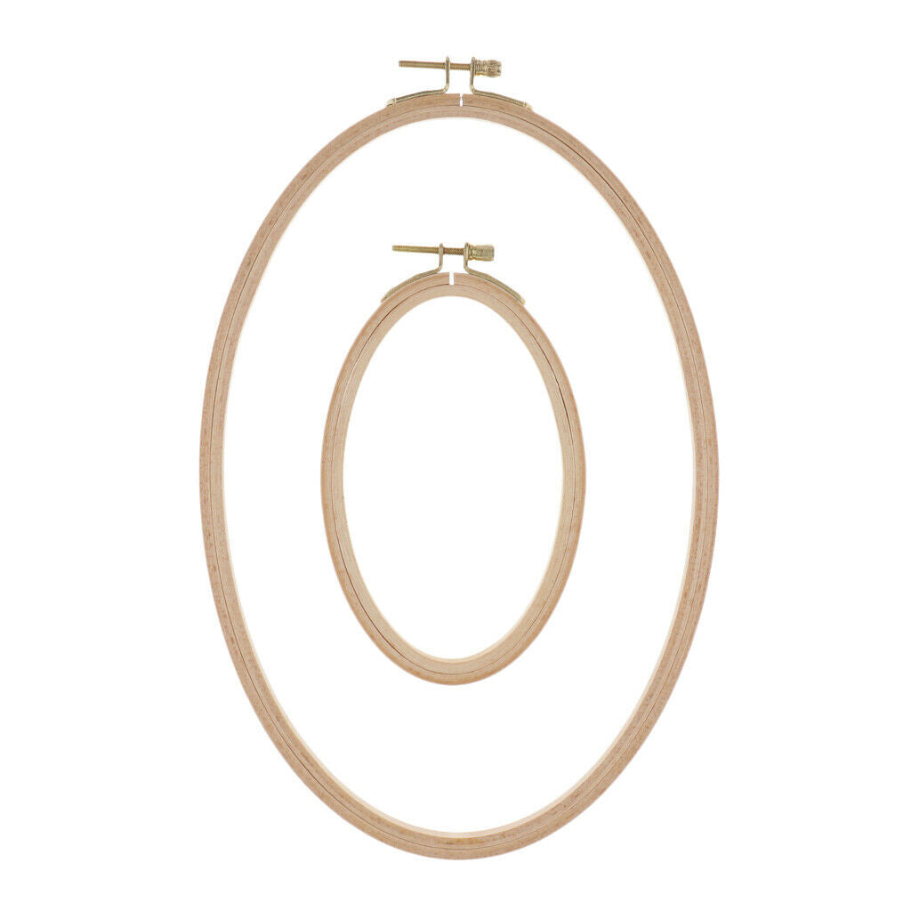 2 Pack Wooden Cross Stitch Hoop Ring Sewing Craft Embroidery 275mm 137mm