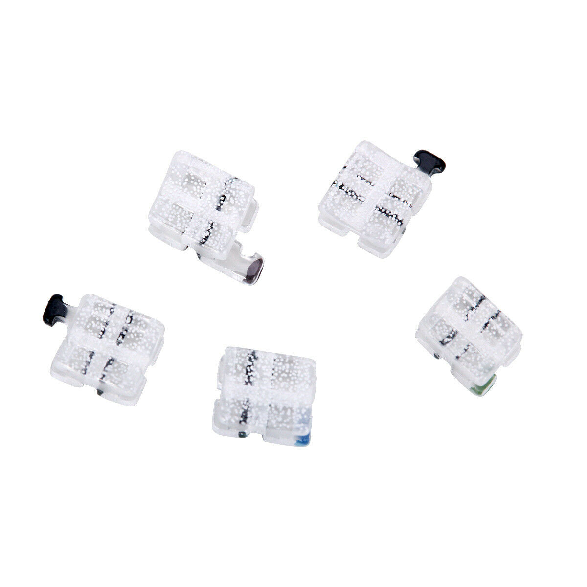Dental Orthodontic Ceramic Brackets Sapphire Monocrystalline MBT.022 Hooks 345