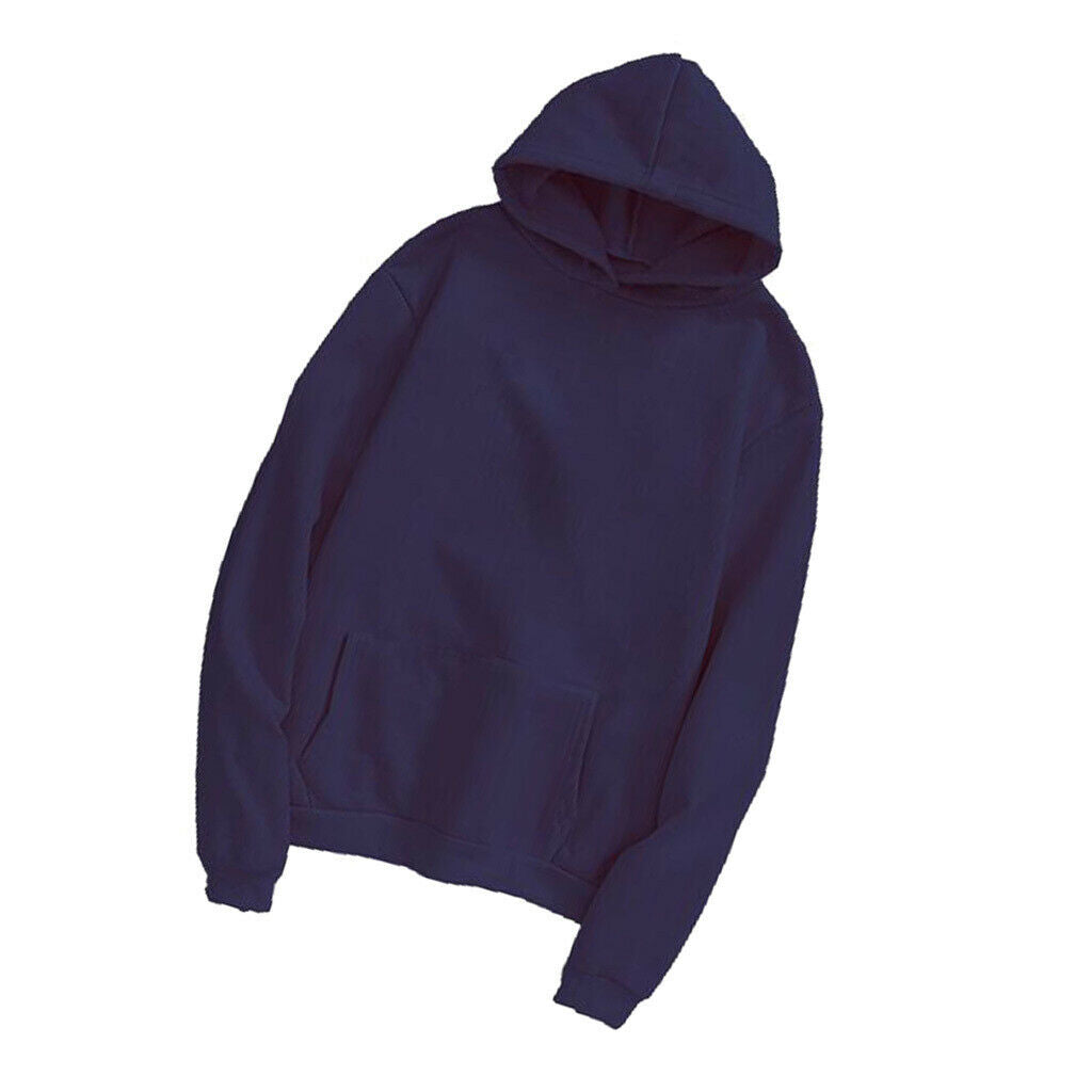 Womens Mens Hooded Fleece Sweatshirt Casual Basic Pullover Sweatshirt 4XL