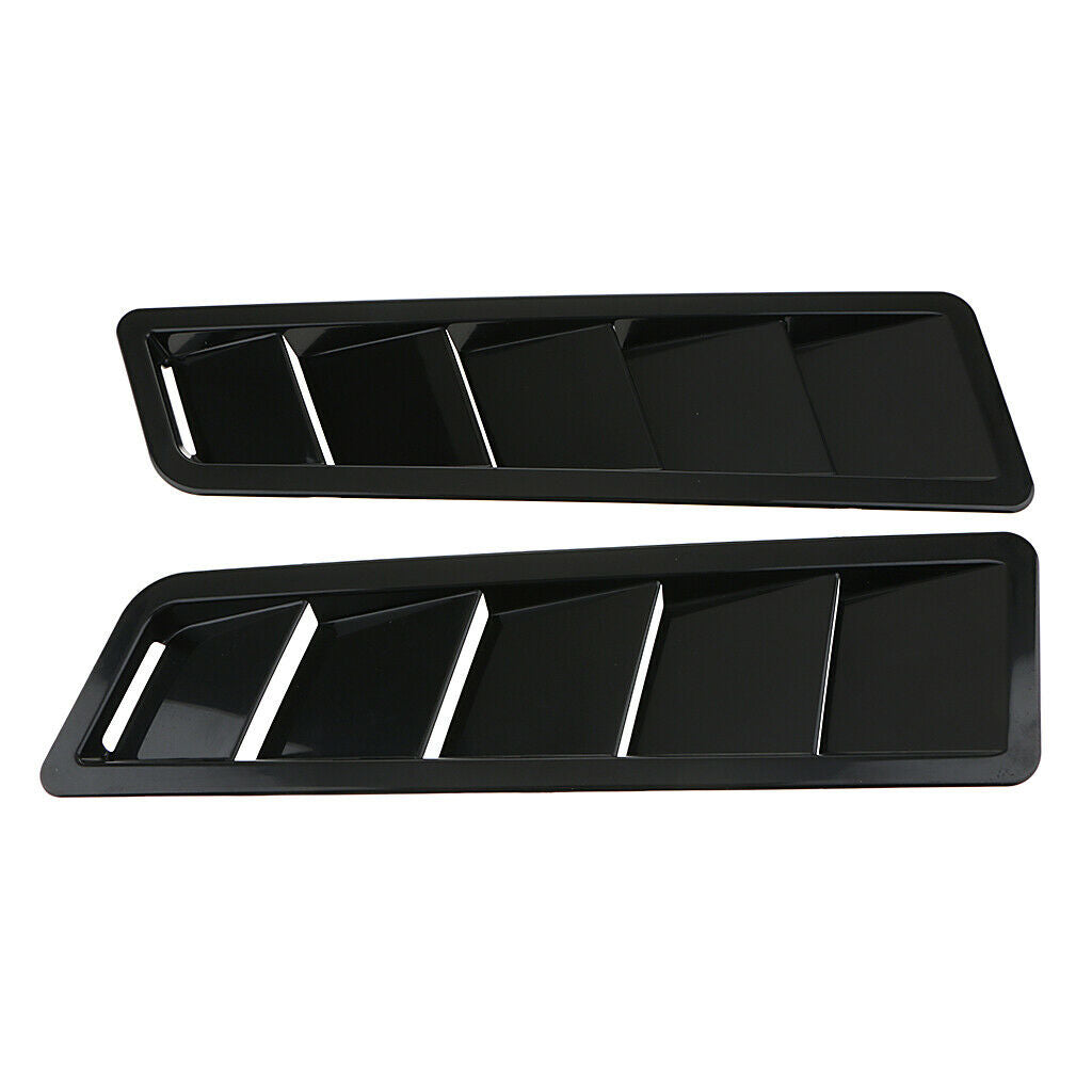 2x Universal Bonnet Bonnet Ventilation Grille Cooling Plate Trim Matt Black Abs
