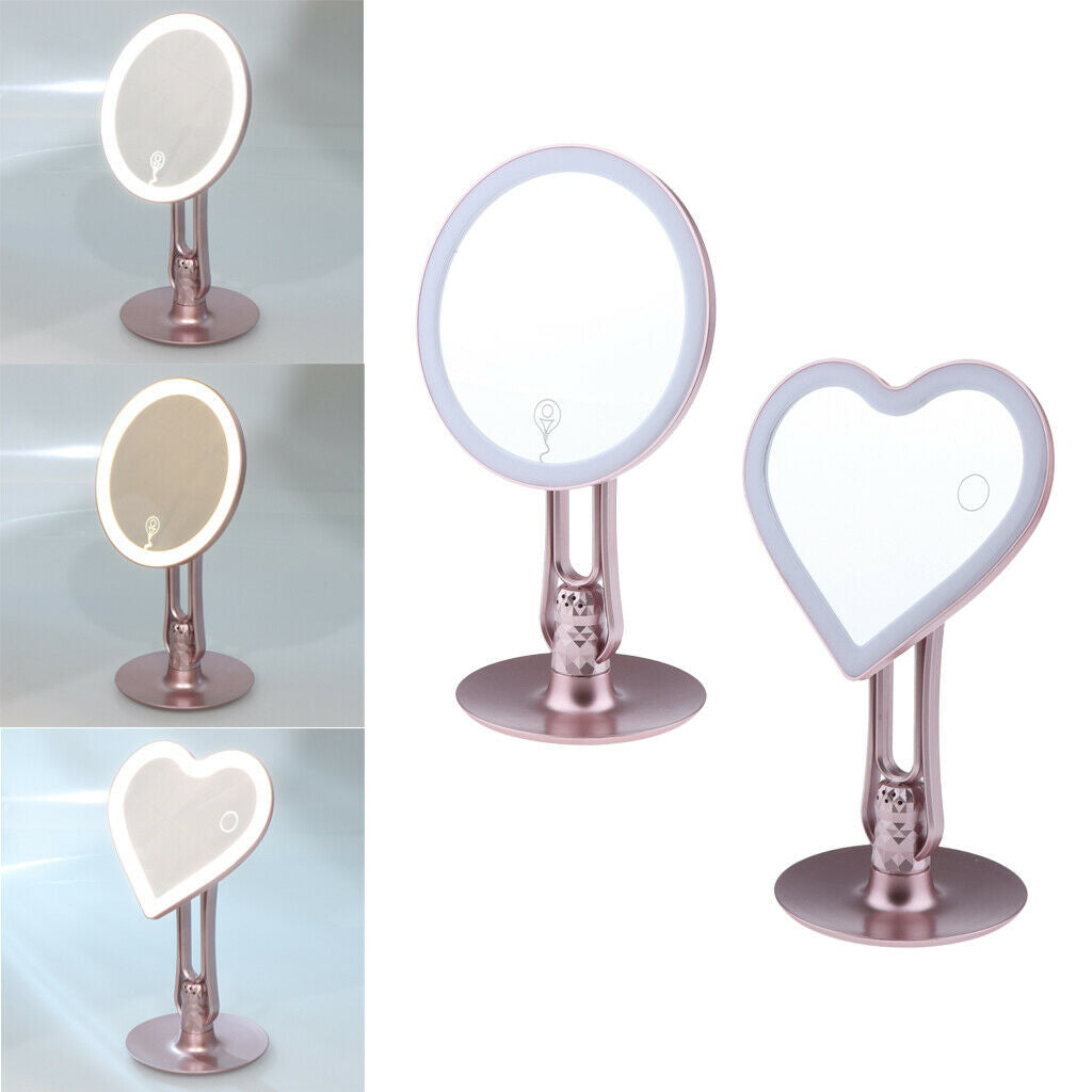 Premium Makeup Mirror Stand With LED Lights Aromatherapy Cosmetic Mirror - Rose