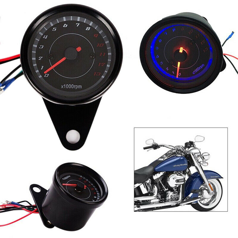 LED Backlight 13000 RPM Tachometer Scooter Tacho Gauge Motorcycle SpeedometeBDA
