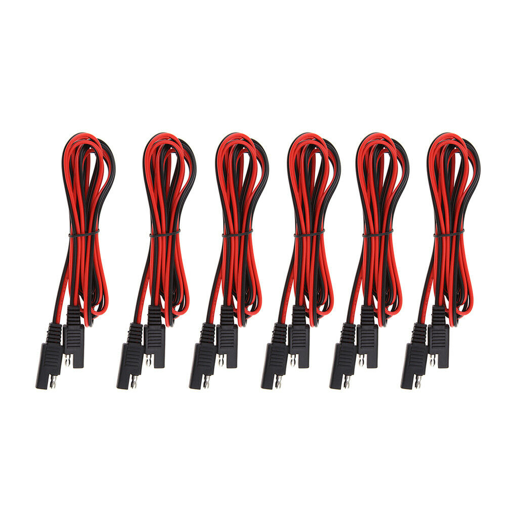 6 Pieces 6.6ft Plastic 18AWG DC Harness SAE Connector Extension Line Adapter