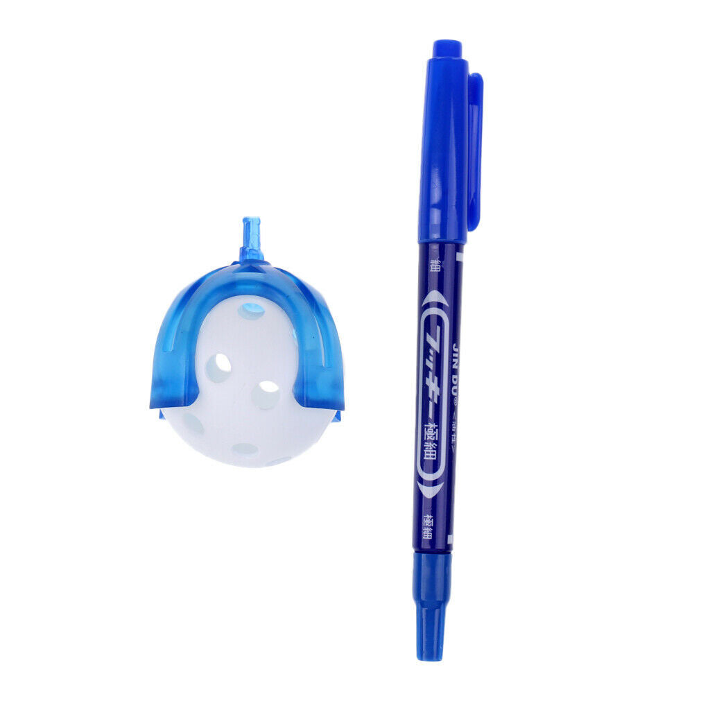 Golf Ball Liner Marker Template Drawing Alignment Tool with Pen & Ball Blue