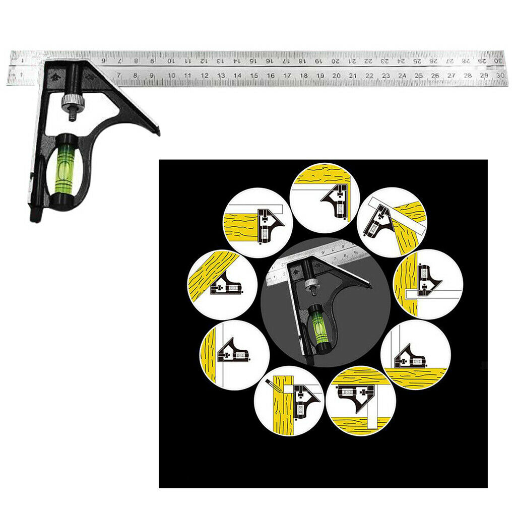 Combination Angle Ruler Measuring Square Ruler Angle Protractor Scriber