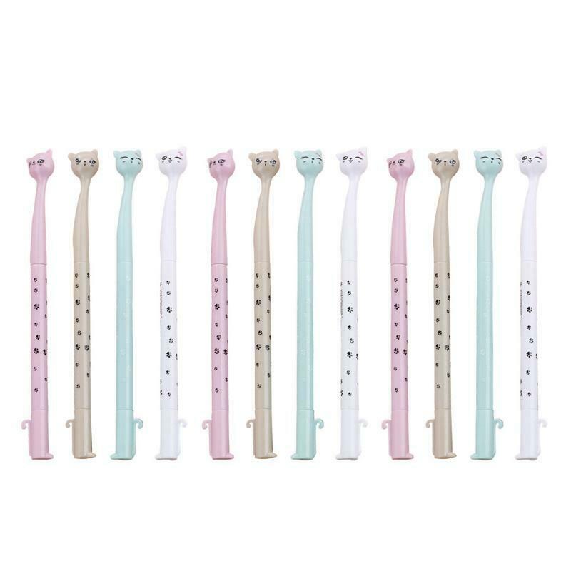 Multicolor Cat Black Gel Pen for Office School Children Kid Stationery Supply