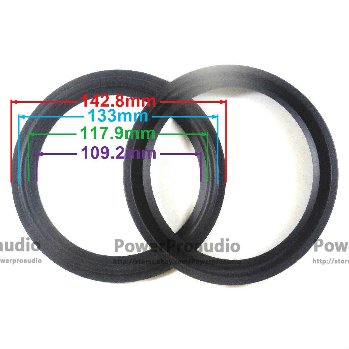 2pcs 6 Inch Rubber surround DIY Fit For Mo rel Speaker 142-133-117-109MM