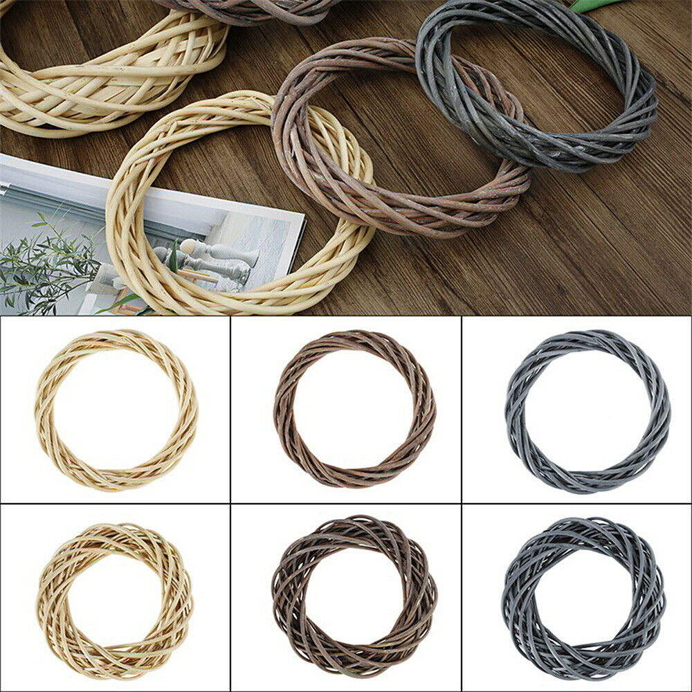 30CM Christmas Rattan Wreath Wicker Rattan Garland DIY Wedding Party Decor
