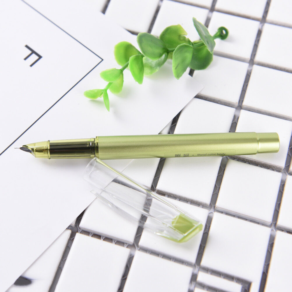 1X Plastic Calligraphy Fountain Pen Ink Pen For Writing Gift Korean Stati.l8