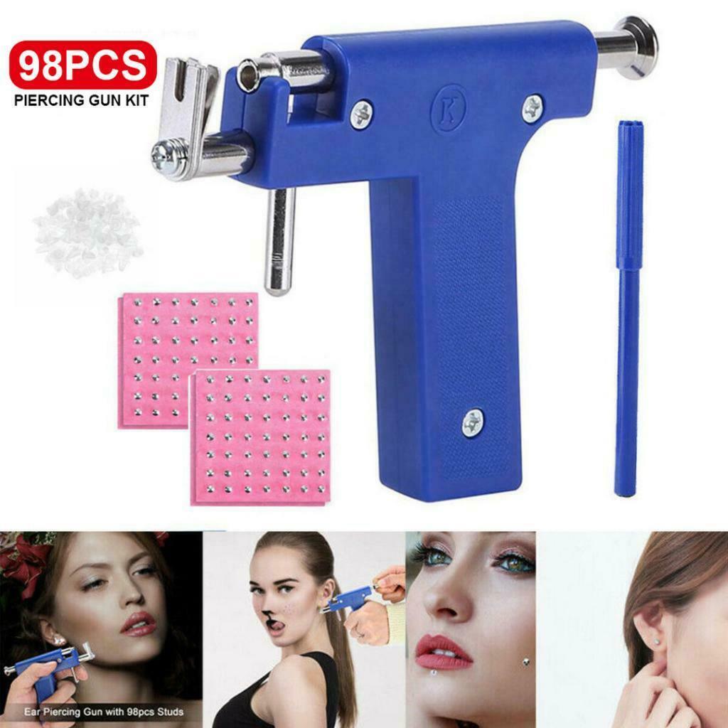 1Set Ear Nose Navel Body Piercing Set Tool Men Earring Studs Ear Plugs