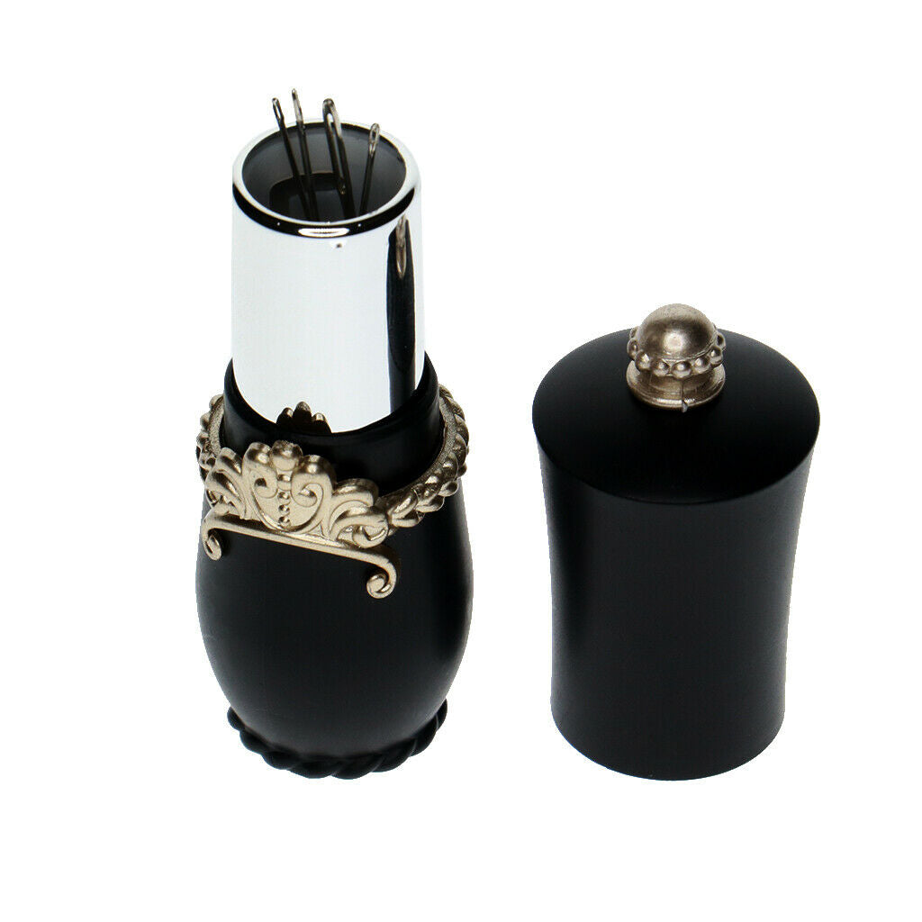 4 pieces Lipstick Needles Pin Cushion with 20 pcs Hand Sewing Needles Portable
