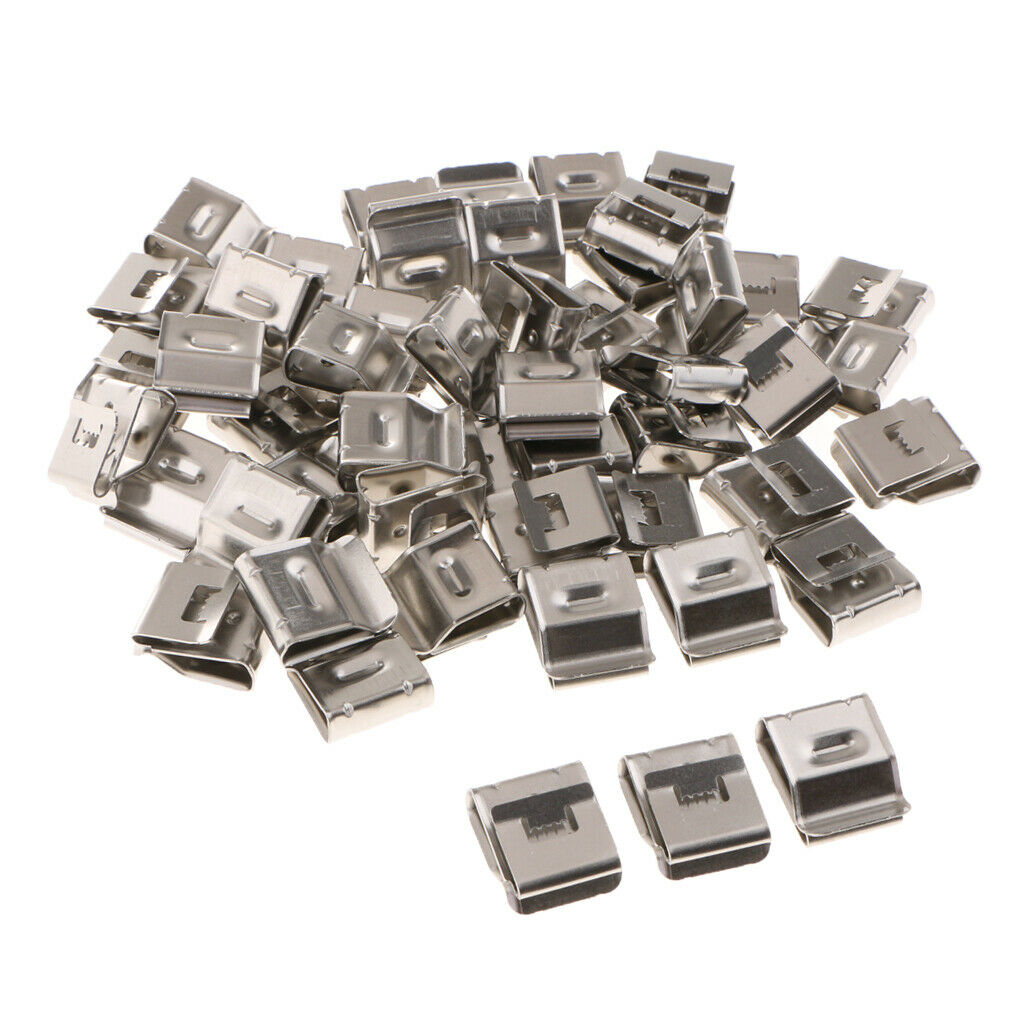 100Pcs Classic PV Type Stainless Steel Wire Clips, Solar Cable Fastener Clips