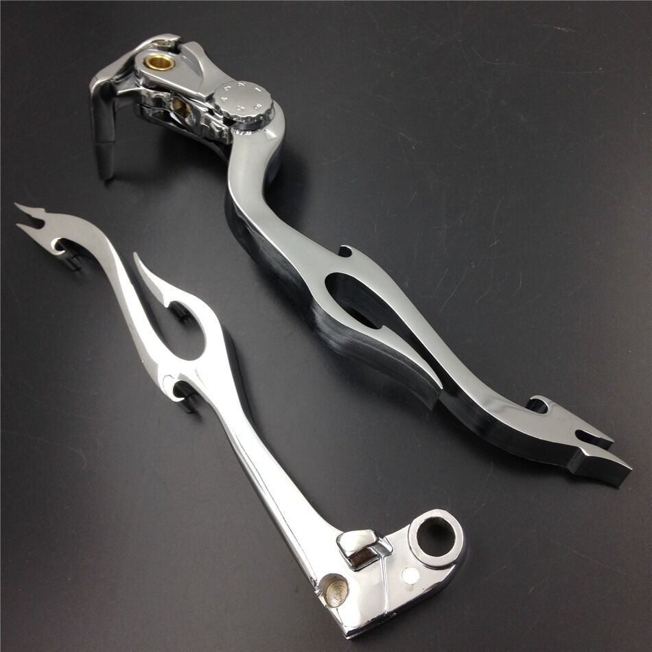 For Suzuki GSXR GSX-R GSXR1000 2005 2006 CHROME Brake Clutch Flame Lever