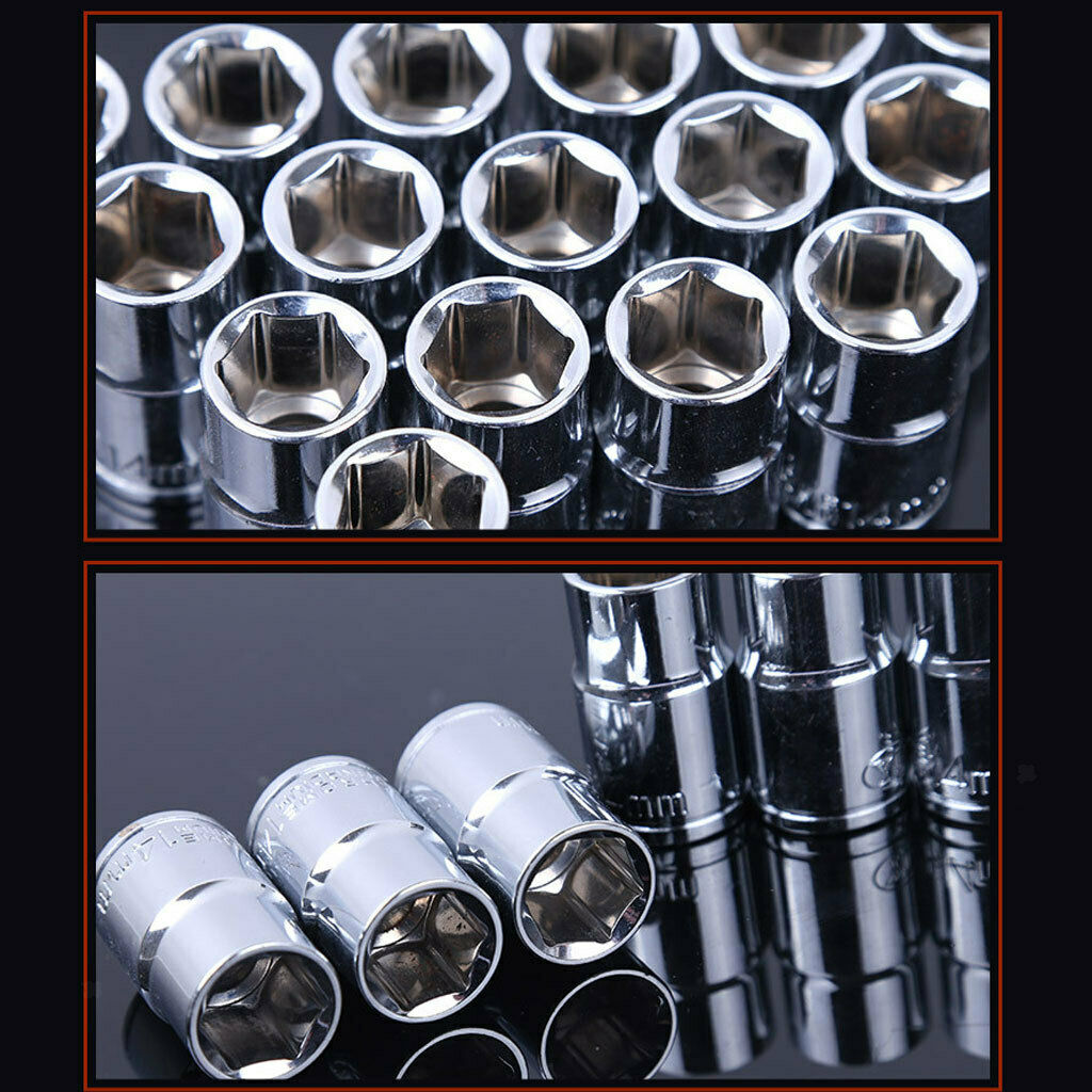 12 Millimeters Short 1/2 "socket Metric Chrome Hexagonal Partial Vanadium