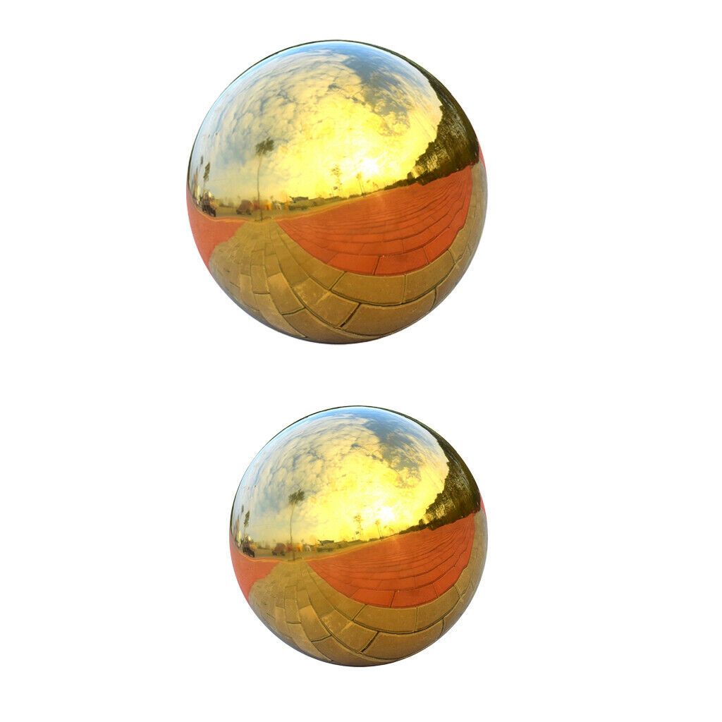 2 Packs 304 Stainless Steel Hollow Ball Seamless Mirror Ball Sphere Garden Yard