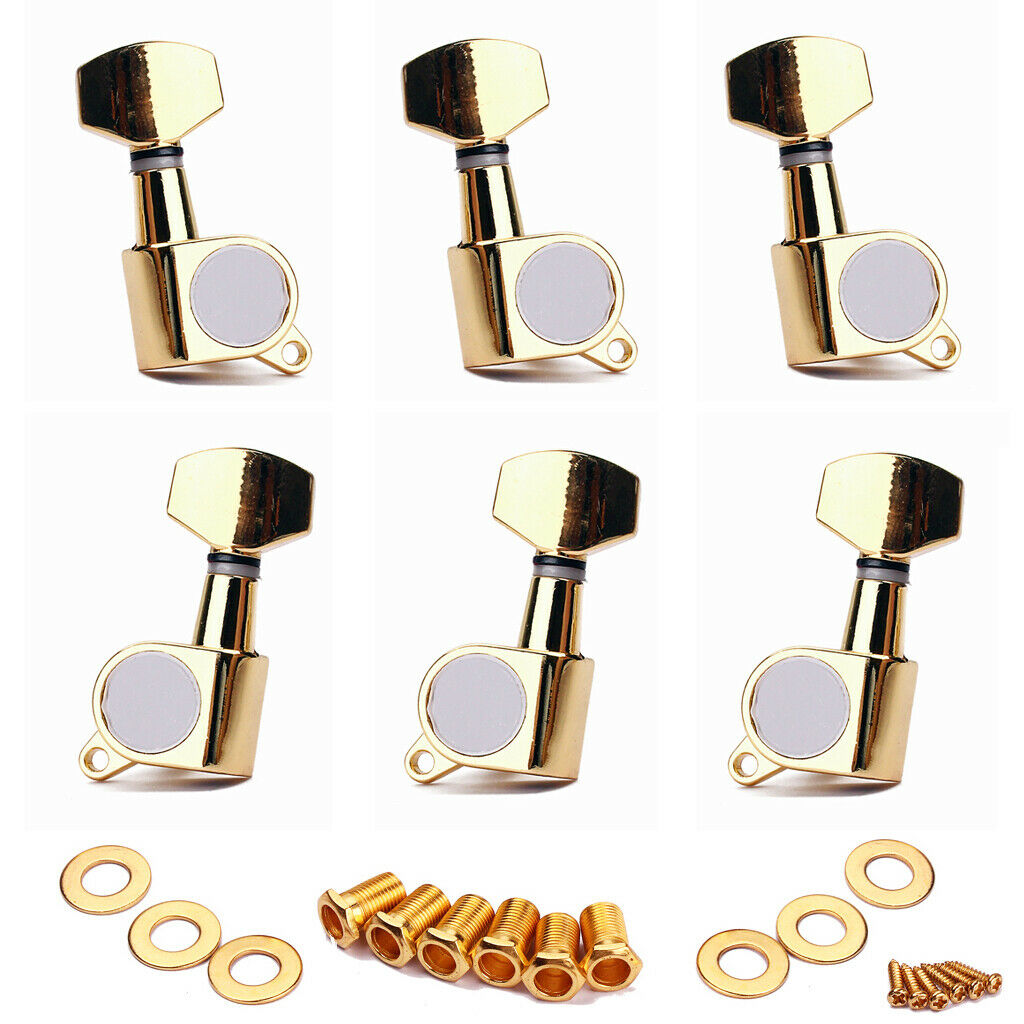 Zinc Alloy 6R Tuning Peg Tuner Machine Head Inline for Electric Folk Guitar