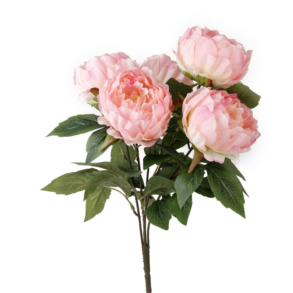 2x Artificial Peony Silk Flower Bouquet Wedding Party DIY Home Office Decor Pink