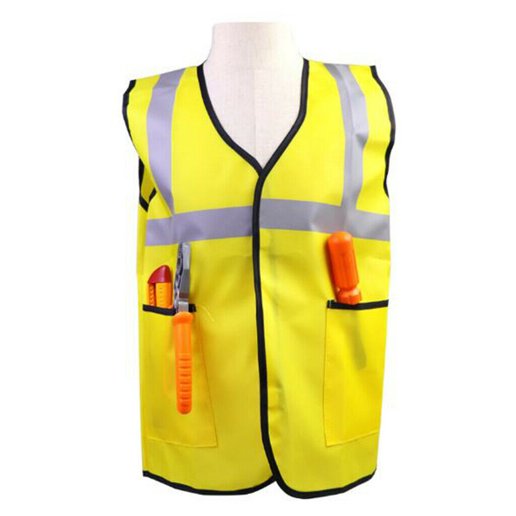 2Pcs Child Worker Role Play Costume Kids Boys Girls Party Dress Up Saftety Vest