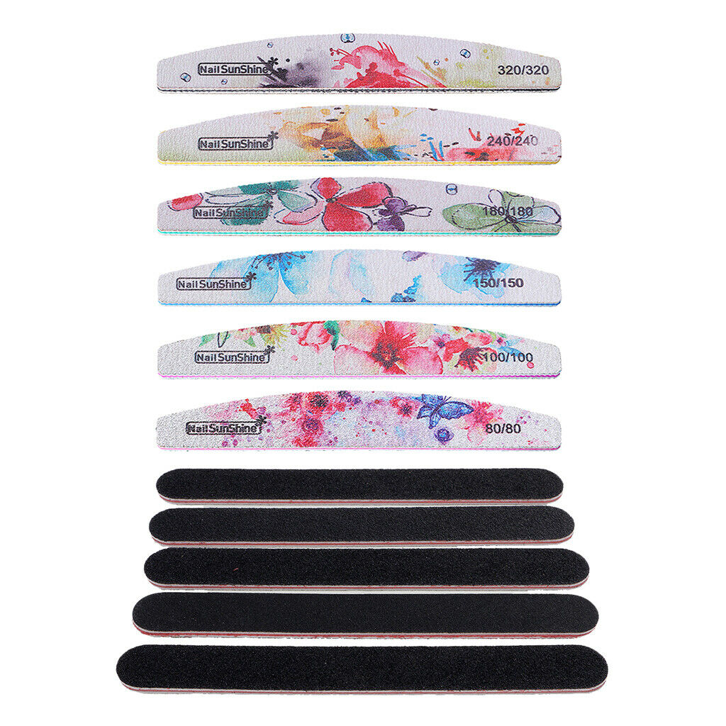 11 Pieces DIY Nail Files Double Side Polishing Burnishing Polish Tools Kits
