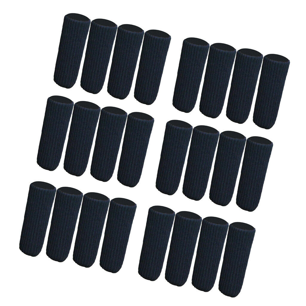 24Pcs for Dia 3.5-7" Furniture Sliders Covers Knitted Chair Leg Socks -Black