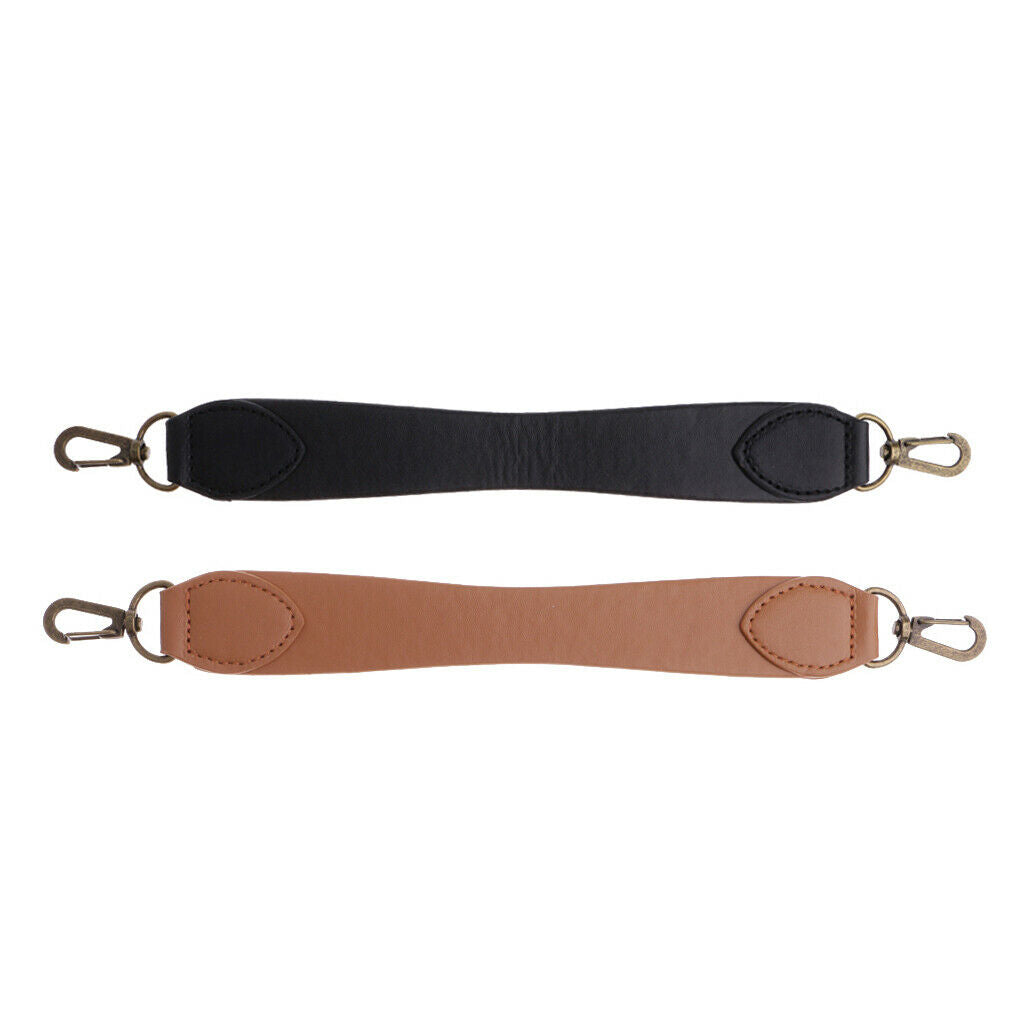 2pcs PU Leather Short Handbag Strap Replacement Purse Handle Holder 29cm