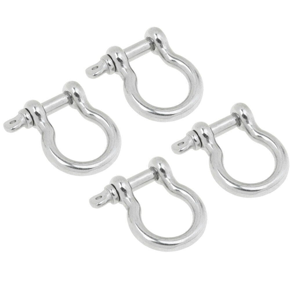 4pcs Boat Hardware Bow Shackle Clevis Screw Pins Anchor 304 Stainless Steel