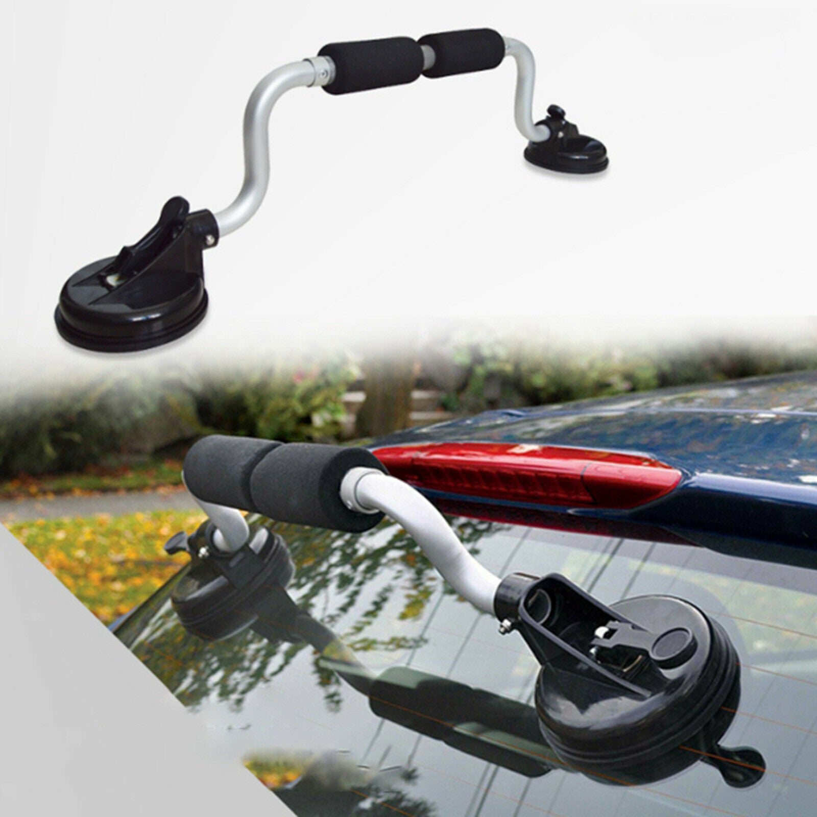Universal Kayak Roller Car Top Rack Carrier Suction Cup Mounting Holder