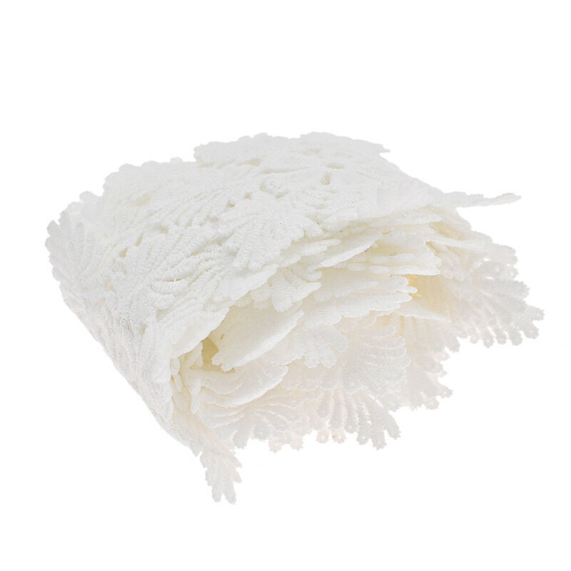 2 Yards Lace Trim Ribbon Embroidered Snowflake Hollow DIY Dress Sewing Materials