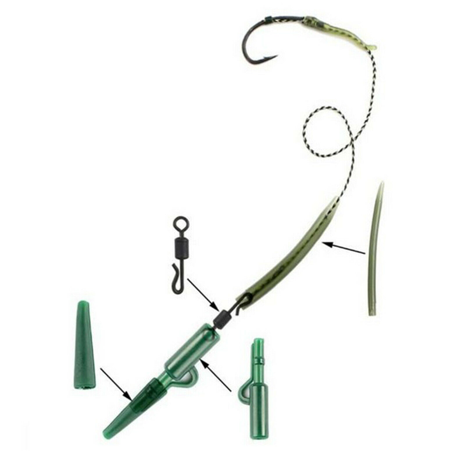40pcs Anti-rust Carp Fishing Tackles Rolling Swivels Angler Accessories